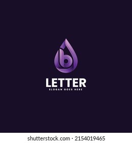 Vector Logo Illustration Letter B Gradient Colorful Style.