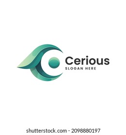 Vector Logo Illustration Letter C Gradient Colorful Style.