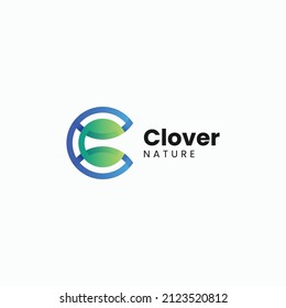 Vector Logo Illustration Letter C Gradient Colorful Style.