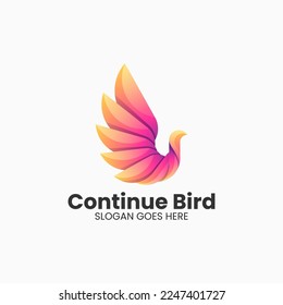 Vector Logo Illustration Letter C Bird Gradient Colorful Style