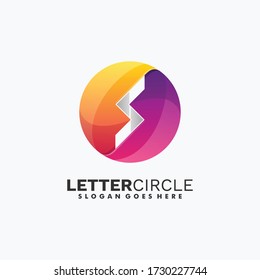 Vector Logo Illustration Letter Circle Gradient Colorful Style