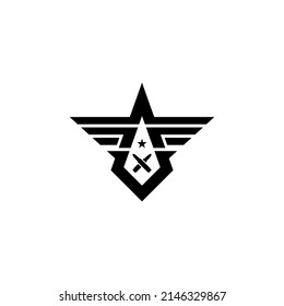 letra A del logotipo del vector en forma de estrella, elegante, fuerte, aguda y negrita

