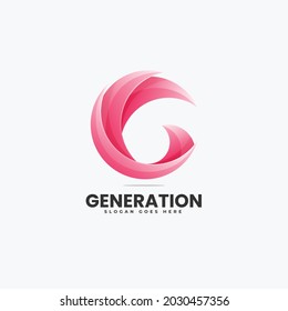 Vector Logo Illustration Letter G Gradient Colorful Style.