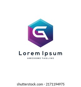 Vector logo illustration Letter G gradient colorful