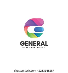 Vector Logo Illustration Letter G Gradient Colorful Style.