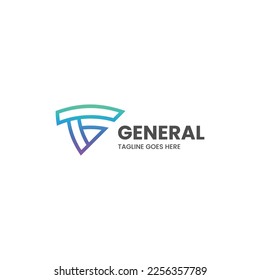 Vector Logo Illustration Letter G Line Art Gradient Style.