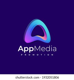 Vector Logo Illustration Letter Gradient Colorful Style.