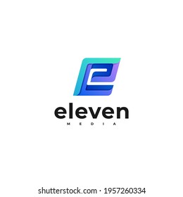 Vector Logo Illustration Letter Gradient Colorful Style.