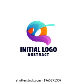 Vektorlogo Illustration Letter Gradient Farbstil.