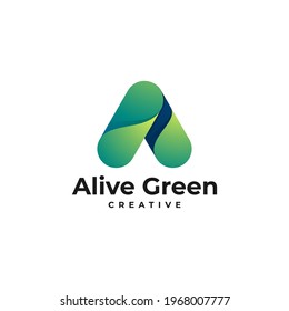 Vector Logo Illustration Letter Gradient Colorful Style.