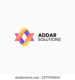 Vector Logo Illustration Letter A Gradient Colorful Style