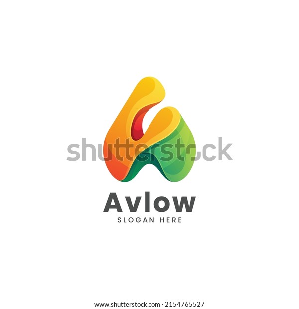 Vector Logo Illustration Letter Gradient Colorful Stock Vector (Royalty ...