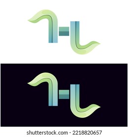 Vector logo illustration letter H gradient colorful style