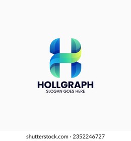 Vector Logo Illustration Letter H Gradient Colorful Style