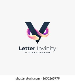 Vector Logo Illustration Letter Infinity Gradient Colorful