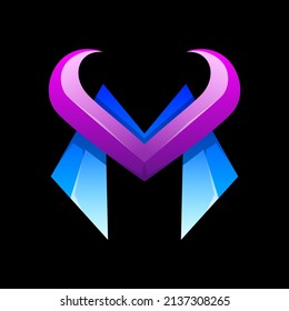 Vektorgrafik-Logo-Abdruckbuchstabe m Farbverlauf