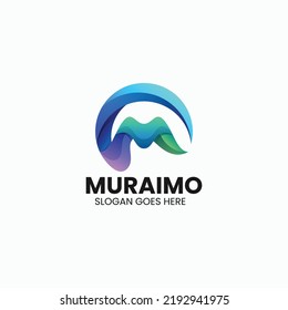 Vector Logo Illustration Letter M Gradient Colorful Style.