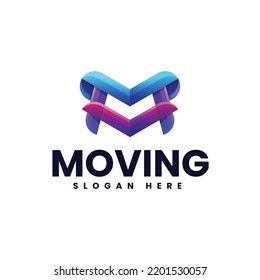Vector Logo Illustration Letter M Gradient Colorful Style