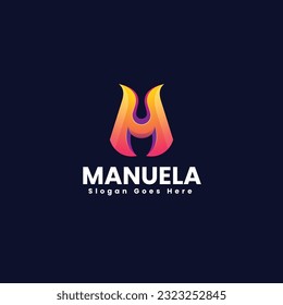 Vector Logo Illustration Letter M Gradient Colorful Style
