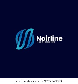 Vector Logo Illustration Letter N Gradient Colorful Style.