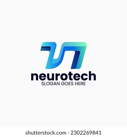 Vector Logo Illustration Letter N Gradient Colorful Style