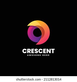 Vector Logo Illustration Letter O Gradient Colorful Style.