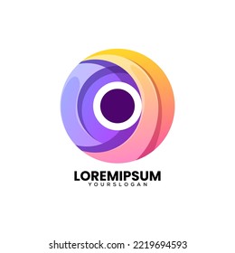 Vector logo illustration letter o gradient colorful style