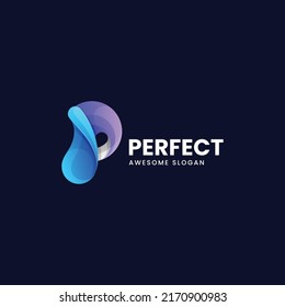 Vector Logo Illustration Letter P Gradient Colorful Style.
