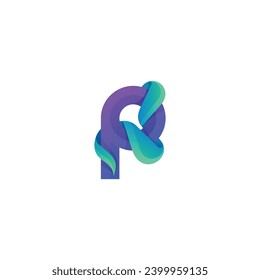 Vector Logo Illustration Letter P Gradient Colorful Style