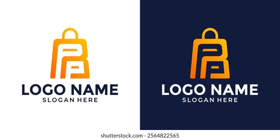 Vector Logo illustration of the Letter P Shopping Bag, symbolizing comfort, style, and retail.