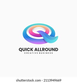 Logotipo vectorial Ilustración Letra Q Logo de color gradiente