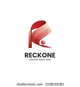 Vector Logo Illustration Letter R Gradient Colorful Style.