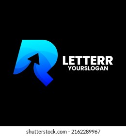Vector logo illustration letter r gradient colorful style