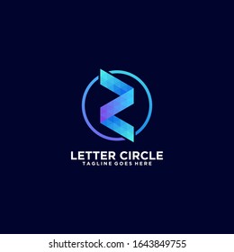 Vector Logo Illustration Letter S With Circle Gradient Colorful