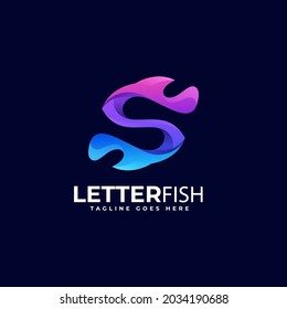 Vector Logo Illustration Letter S Gradient Colorful Style.