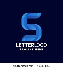 Vector Logo Illustration Letter S Gradient Colorful Style.