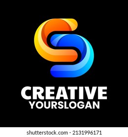 Vector logo illustration letter s gradient colorful style