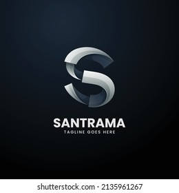 Vector Logo Illustration Letter S Gradient Colorful Style.