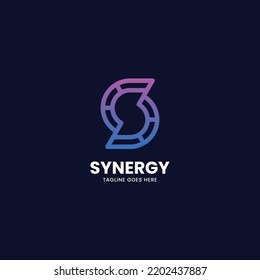Logotipo del vector Ilustración Letra S Estilo de color gradiente