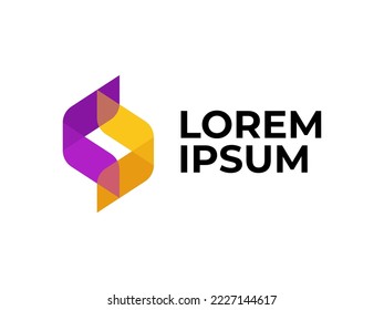 Vector Logo Illustration Letter S Gradient Colorful Style.
