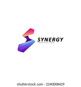 Vector Logo Illustration Letter S Gradient Colorful Style.