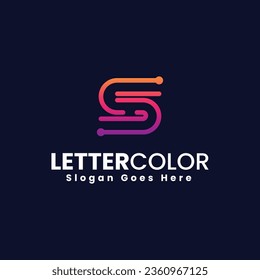 Logotipo del vector Ilustración Letra S Estilo de color gradiente