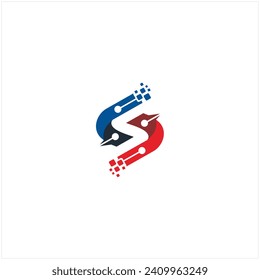 Vector Logo Illustration Letter S Gradient Colorful Style.