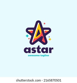 Letra De Ilustración Del Logo Vector Con Un Estilo De Mascota Simple.