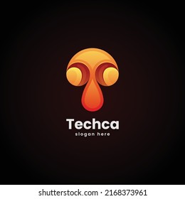 Vector Logo Illustration Letter T Gradient Colorful Style.