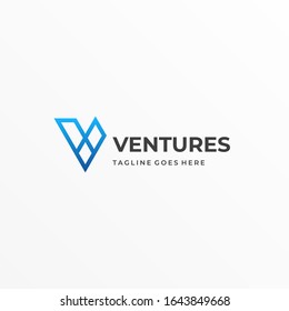 Vector Logo Illustration Letter V Gradient Colorful Style