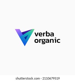 Vector Logo Illustration Letter V Gradient Colorful Style.
