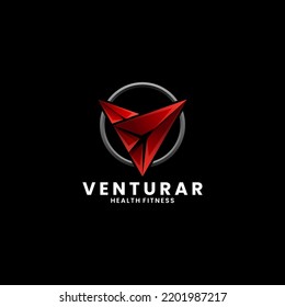 Vektorlogo-Illustration Buchstabe V Farbverlauf-Stil