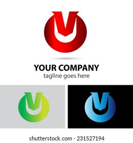 Vector logo illustration of letter V