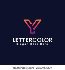 Vector Logo Illustration Letter Y Gradient Colorful Style